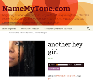 NameMyTone.com design example
